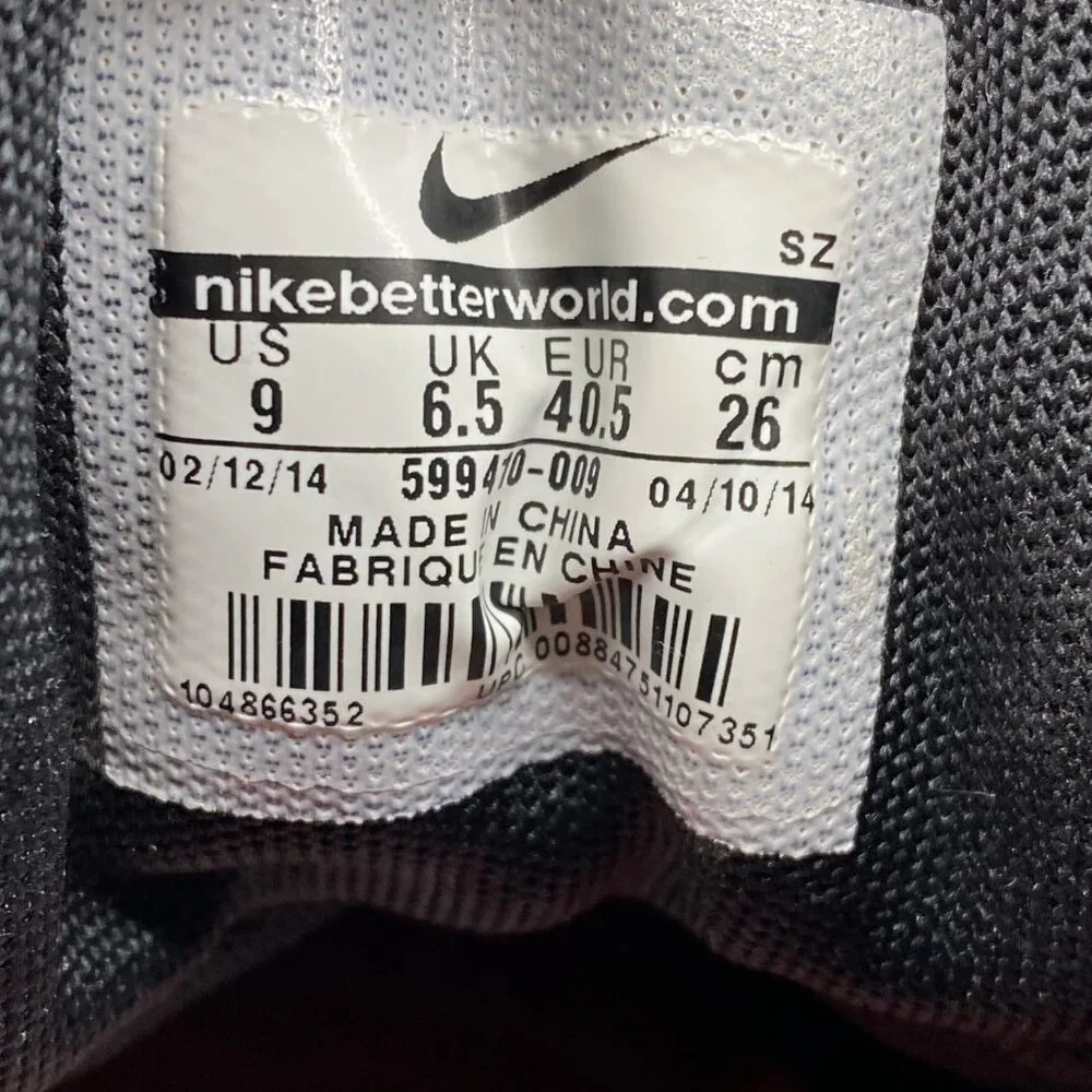 Nike Air Black Leather Classic Athletic Sneakers | Size 9 - Picture 3 of 7